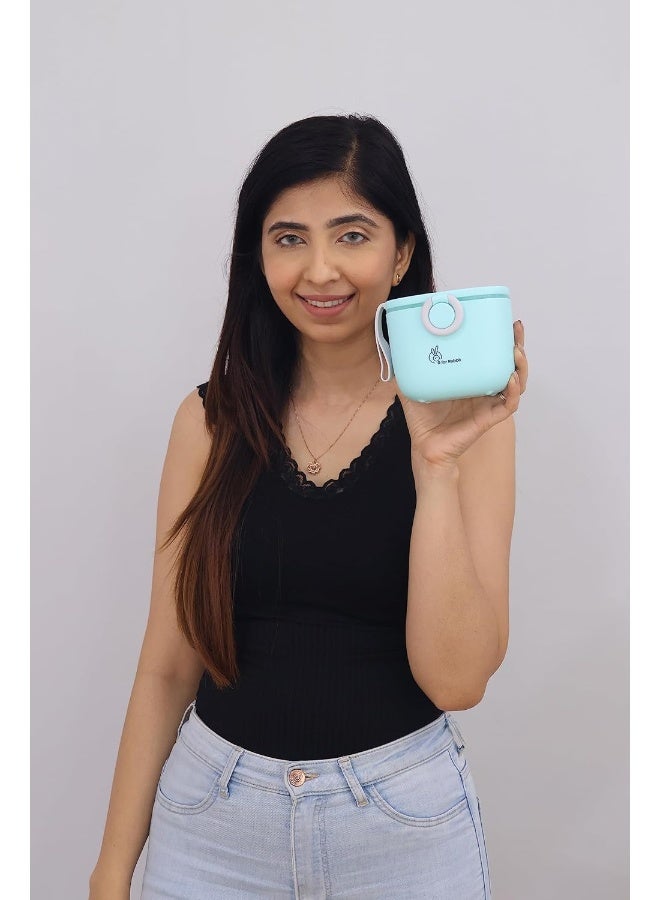 أر فور رابيت صندوق وجبات الطعام الأول من السيليكون للأرنب للأطفال، صندوق حاوية مسحوق الحليب متعدد الوظائف للأطفال 210 جم (أزرق) - Image 2