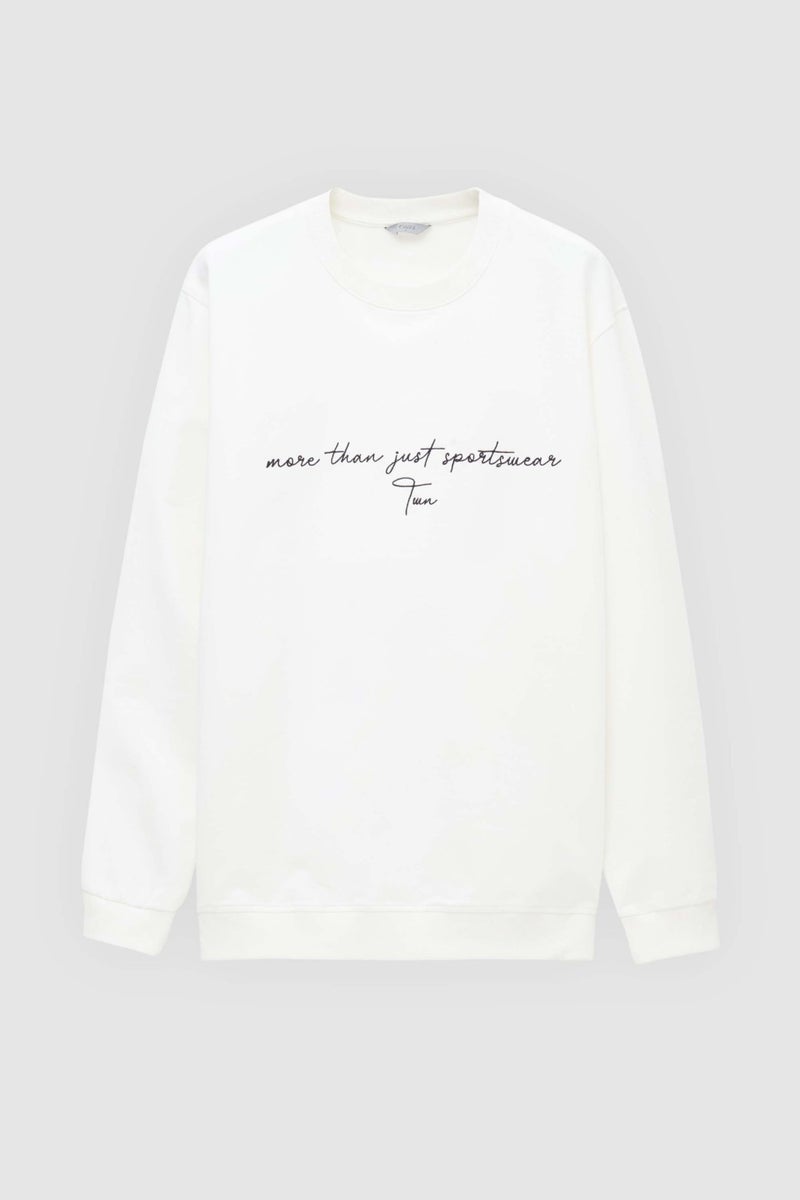 twn Relaxed Fit Ecru Embroidered Sweatshirt  - Image 5