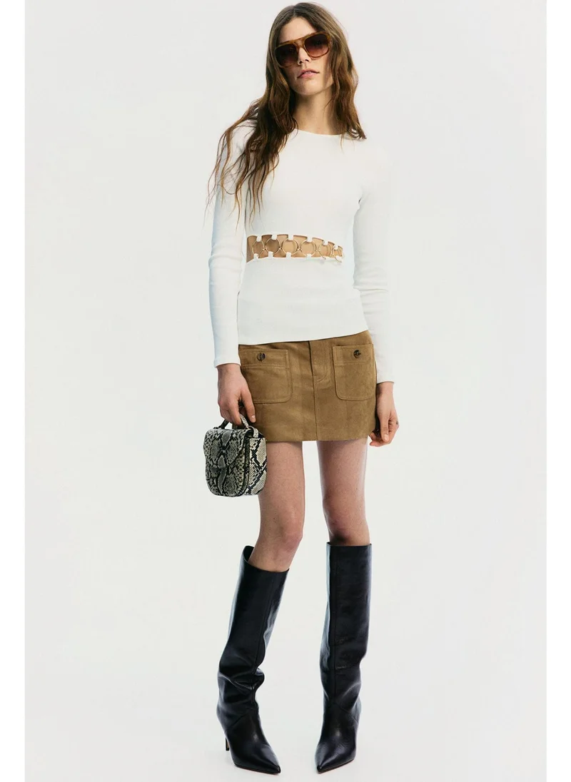 اتش اند ام Ribbed cut-out top