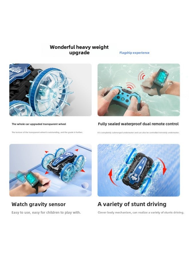Loquat Light Land Vehicle Waterproof Stunt Remote Control Car Gesture Induction Off-road Remote Control Toy Car Hot Sale-Color:English Blue B800  Exclusively For Export - Image 3