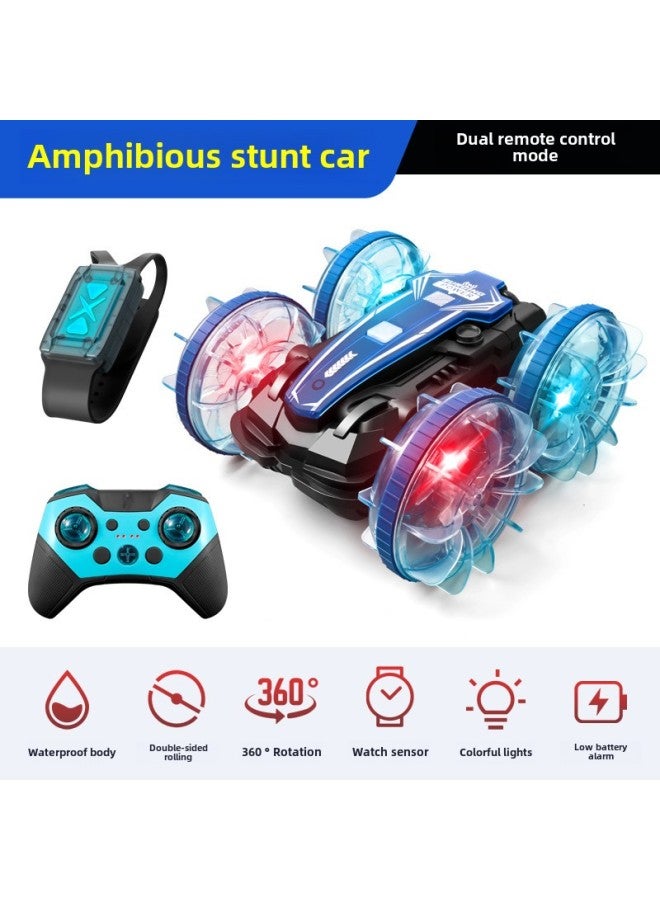 Loquat Light Land Vehicle Waterproof Stunt Remote Control Car Gesture Induction Off-road Remote Control Toy Car Hot Sale-Color:English Blue B800  Exclusively For Export - Image 1