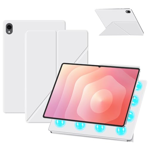 Oshmirian Case for Samsung Galaxy Tab S11 2025 Tablet 11 Inch – Magnetic Detachable Protective Cover with Dual-Side Clasp, Y-Fold Stand, Pencil Holder, Heat Dissipation Design(White) - Image 1