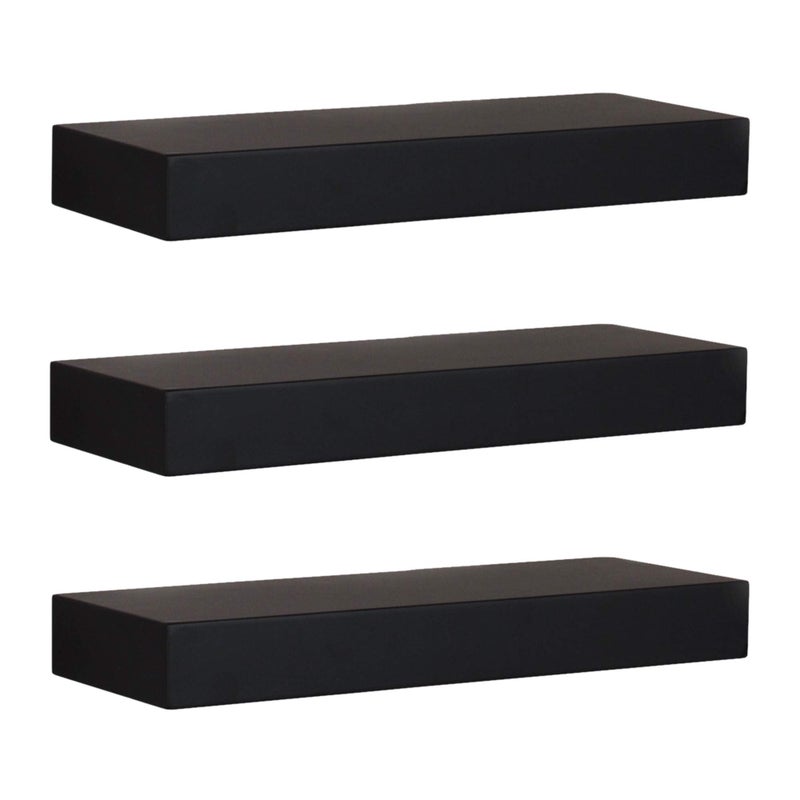 Kiera Grace kieragrace Modern Floating-Shelves, Pack of 3, Black, 3 Count - Image 2