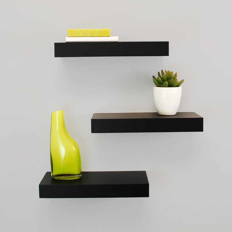 Kiera Grace kieragrace Modern Floating-Shelves, Pack of 3, Black, 3 Count - Image 5