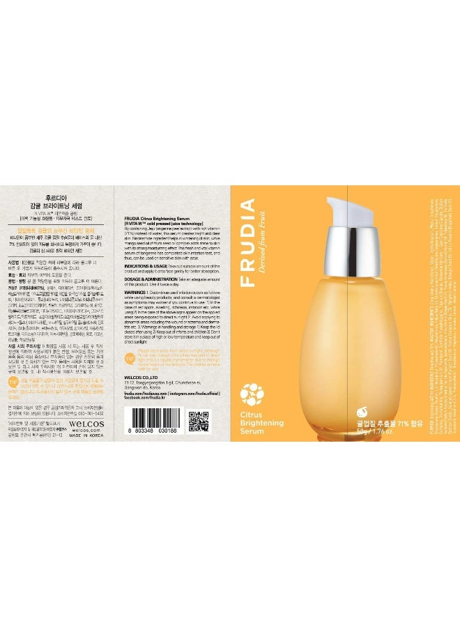 frudia Citrus Brightening Serum 50g — Korean Vitamin C Glow Serum with Jeju Tangerine Extract, Niacinamide & Moisturizing Care, 1.76 fl oz - Image 5