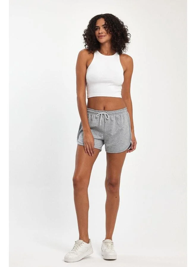 Mmetalic  Women's Slit Jersey Regular Fit Anthracite-Gray Short Mini Casual Shorts. for Women | Best Price UAE