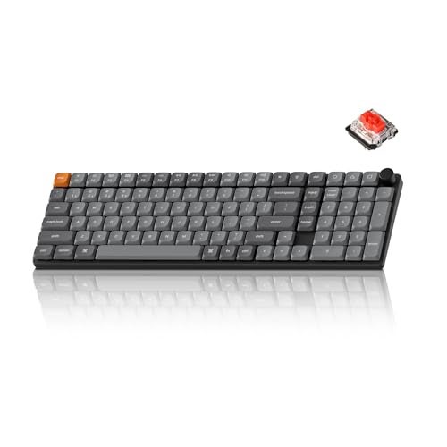 Keychron K17 Max 96 Layout QMKLauncher UltraSlim WirelessTypeC Wired Mechanical Keyboard with RGB Backlit HotSwappable LowProfile Gateron Mechanical Red Switch Compatible with Mac Windows - Image 1