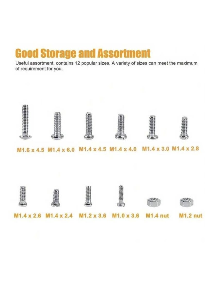 12 Kinds of Spare Parts Tools, Assorted Small Screws and Nuts for Watch Glasses, Assorted Spare Parts  - Image 5