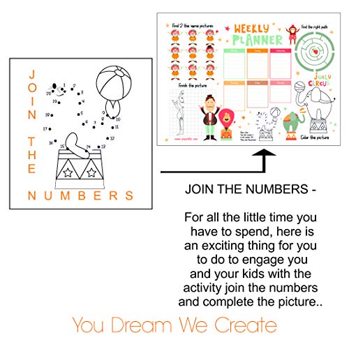 COI The Circus Collection Planner/Unique Full of Activity and to Do List Weekly Notepad for All Your Home Work Kids Planning Writing Notes - Image 4