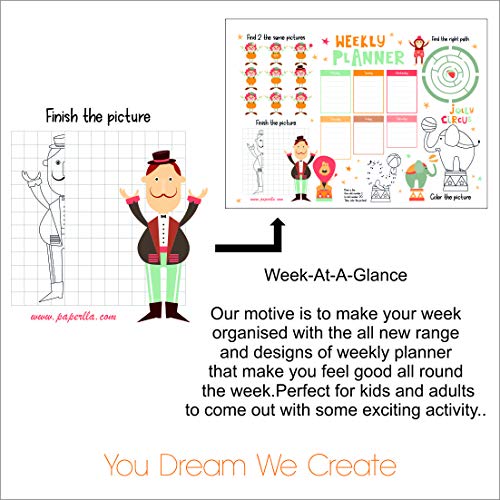 COI The Circus Collection Planner/Unique Full of Activity and to Do List Weekly Notepad for All Your Home Work Kids Planning Writing Notes - Image 5