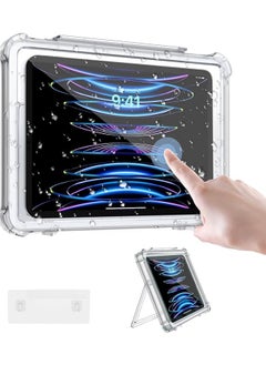 iPad Waterproof Shower Holder, iPad Stand Wall Mount with Touchable Anti-fog Screen, Up to 11", 360°Rotation Bathroom Tablet Case Mount Shelf, Fit for iPad 10/Pro 11