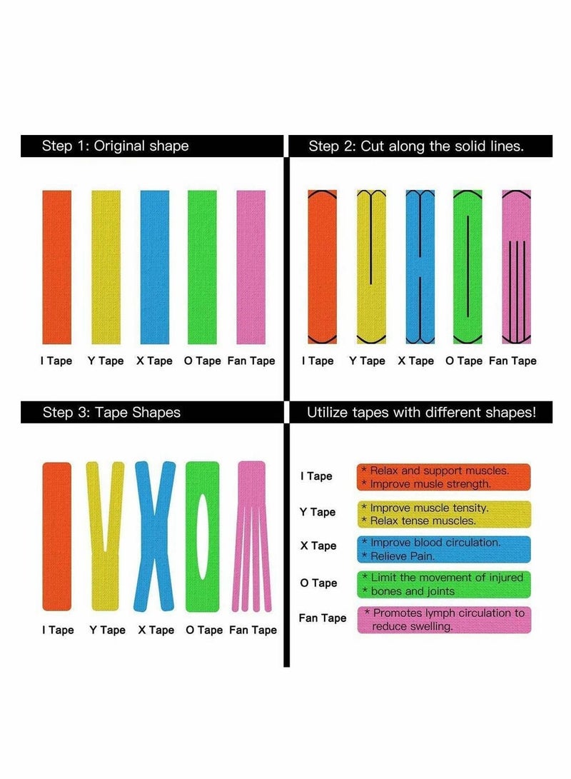 KASTWAVE Sports Kinesiology Tape Sports Tape Strapping 5m Roll of Elastic Water Resistant Tape for Support & Muscle Recovery Muscle Tape Support Quality Sports Tape 2 Pcs  - Image 3