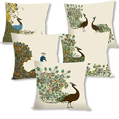 IM FAB Digital Printed Canvas Cotton Cushion Covers 16X16 inches (Set of 5 pcs) (16X16 inches, Multi Combo 1) - Image 2