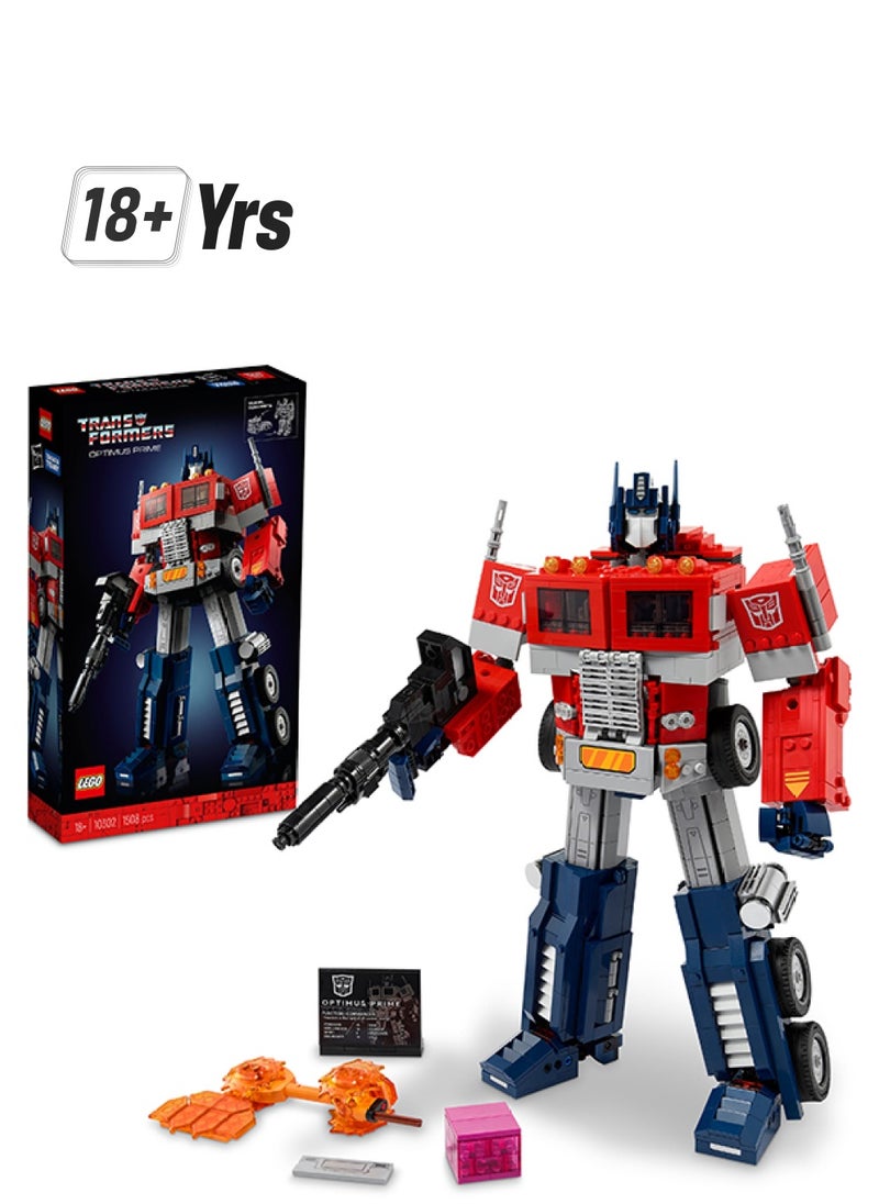 LEGO - Icons Optimus Prime 10302 Building Kit for Adults; Build a Collectible Model of a Transformers Legend; A Gift Idea for Transformers Fans; An Immersive Project for You (1,508 Pieces) - Image 1