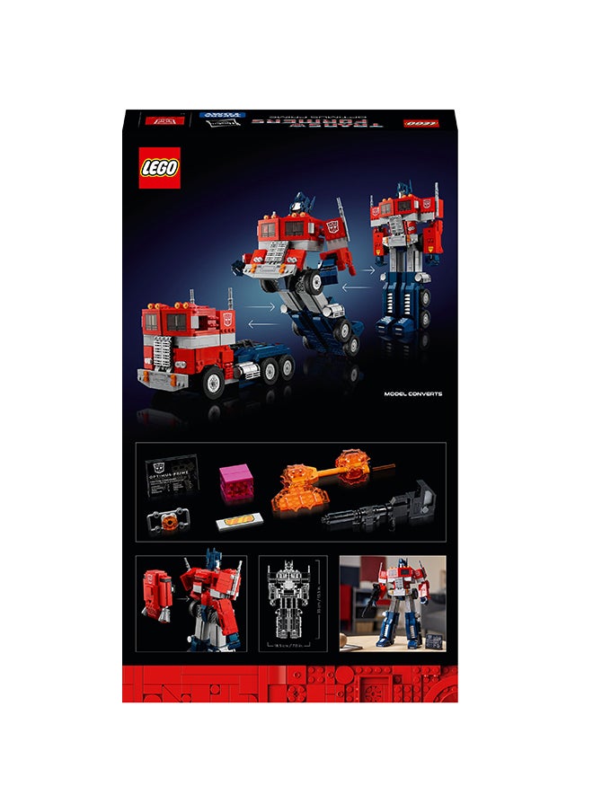 LEGO - Icons Optimus Prime 10302 Building Kit for Adults; Build a Collectible Model of a Transformers Legend; A Gift Idea for Transformers Fans; An Immersive Project for You (1,508 Pieces) - Image 1