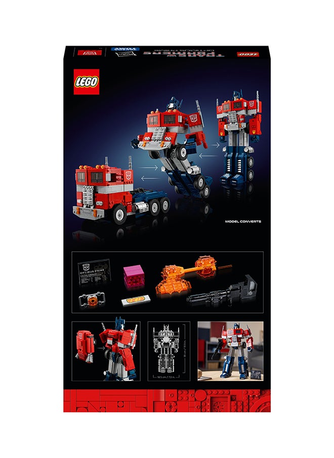 LEGO - Icons Optimus Prime 10302 Building Kit for Adults; Build a Collectible Model of a Transformers Legend; A Gift Idea for Transformers Fans; An Immersive Project for You (1,508 Pieces) - Image 1