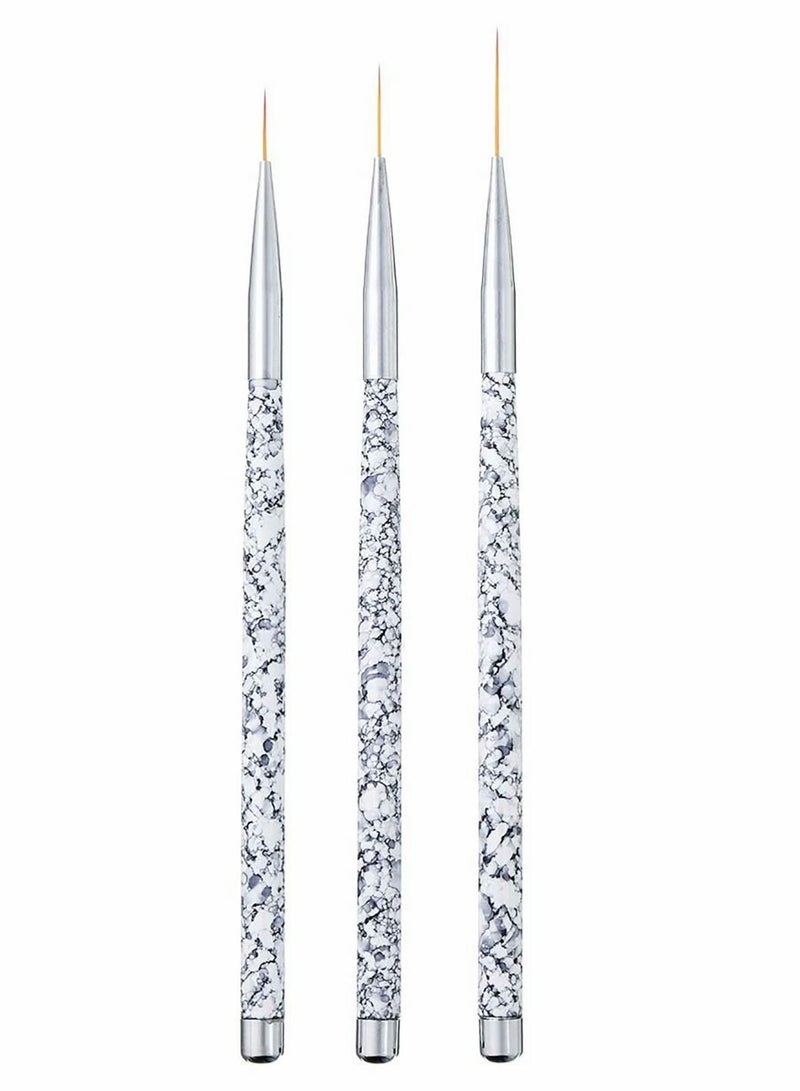 Y&D Professional Nail Art Liner, 3PCS Brush Painting Acrylic Brushes Striping for Short Strokes, Blending, Elongated Lines  - Image 1