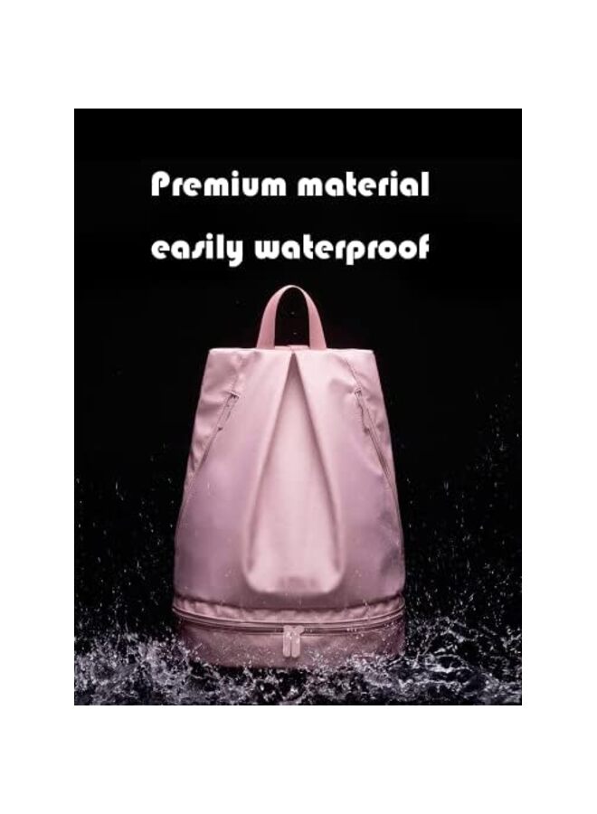 LAMAY Waterproof Swimming Bag, Pool Wet and Dry Storage Bag for Men and Women, Sports Backpack for Kids Swimming Camping Beach Bag Backpack (PINK) - Image 3