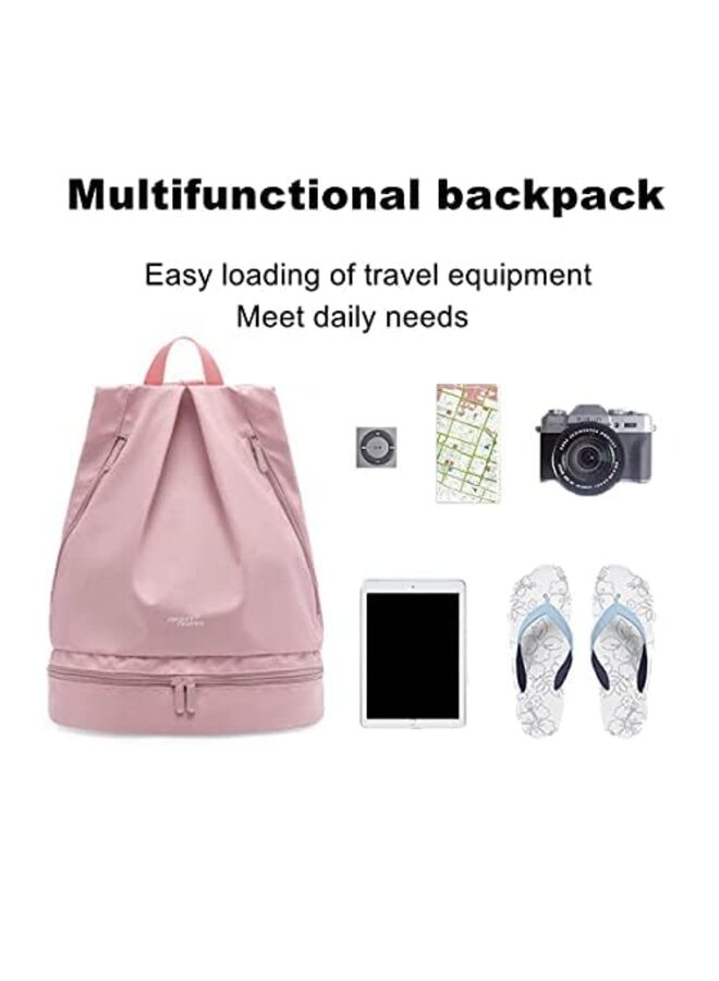 LAMAY Waterproof Swimming Bag, Pool Wet and Dry Storage Bag for Men and Women, Sports Backpack for Kids Swimming Camping Beach Bag Backpack (PINK) - Image 5