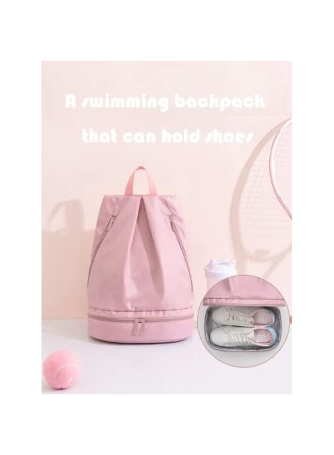 LAMAY Waterproof Swimming Bag, Pool Wet and Dry Storage Bag for Men and Women, Sports Backpack for Kids Swimming Camping Beach Bag Backpack (PINK) - Image 2