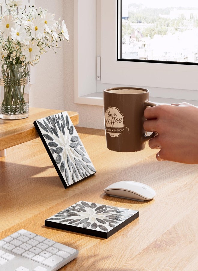 Leadiy Square Resin Coasters for Drinks,Non-Slip Coffee Cup Coasters, 4x4 Inches Desk Accessories, Absorbent Desktop Office Home Decor, Perfect for Coffee Table, Bar, Kitchen, and Party - Image 2