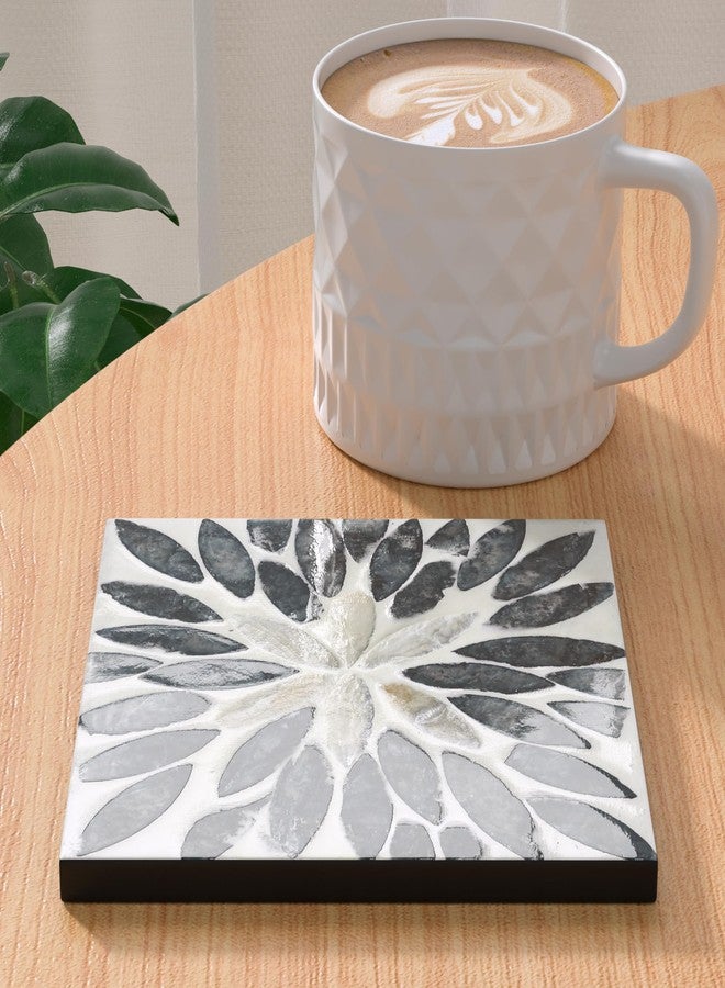 Leadiy Square Resin Coasters for Drinks,Non-Slip Coffee Cup Coasters, 4x4 Inches Desk Accessories, Absorbent Desktop Office Home Decor, Perfect for Coffee Table, Bar, Kitchen, and Party - Image 1