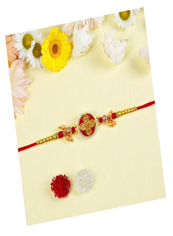 Sesonby Bhai Bhabhi Rakhi With Roli Chawal Pearl Moli Thread Rakhi For Brother kids boys and girls #R167 - Image 1