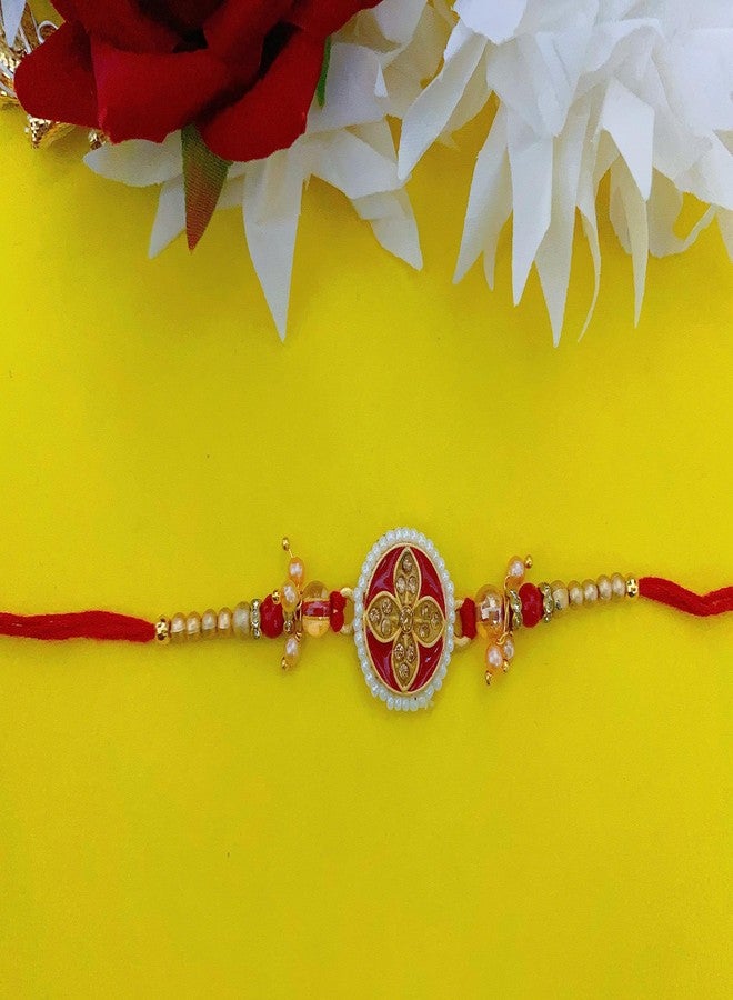 Sesonby Bhai Bhabhi Rakhi With Roli Chawal Pearl Moli Thread Rakhi For Brother kids boys and girls #R167 - Image 4
