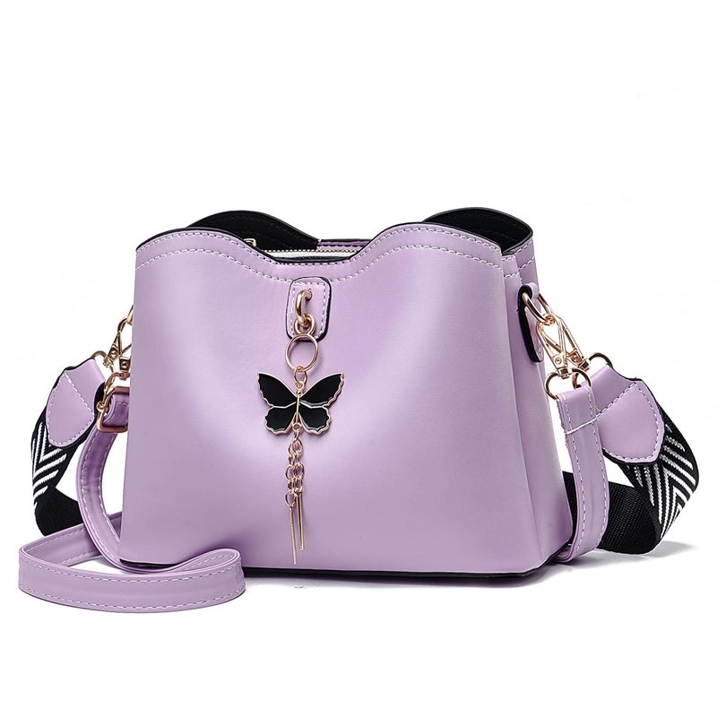 Xiaoyu Small Crossbody Bags for Women Fashion Purses for Teenage Girls Lightweight Handbags Shoulder Bag (Purple) - Image 1