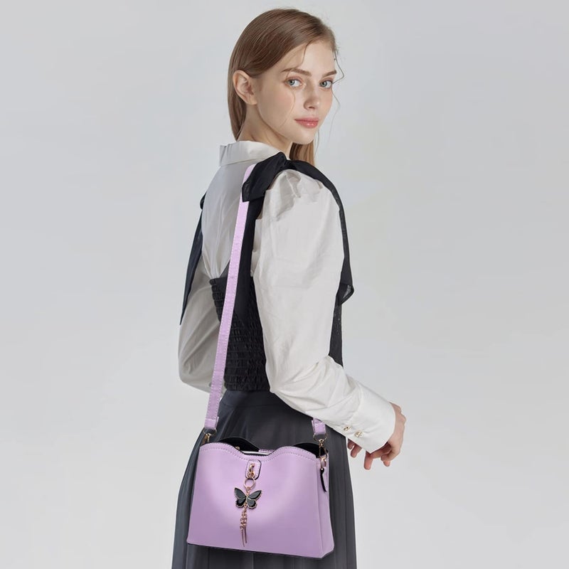 Xiaoyu Small Crossbody Bags for Women Fashion Purses for Teenage Girls Lightweight Handbags Shoulder Bag (Purple) - Image 2