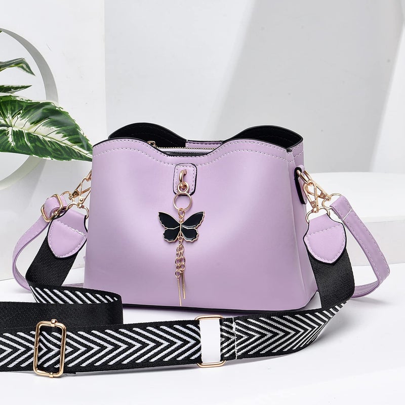 Xiaoyu Small Crossbody Bags for Women Fashion Purses for Teenage Girls Lightweight Handbags Shoulder Bag (Purple) - Image 3