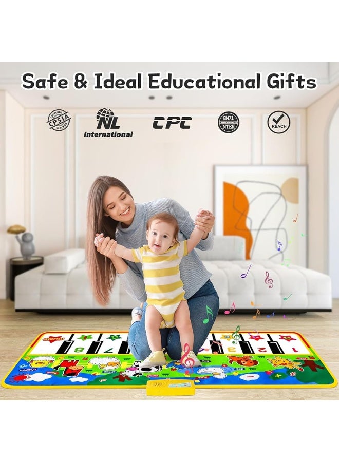 M SANMERSEN Piano Mat - 53" x 23" Musical Mat 8 Animals Sounds Dance Mat for Kids Touch Play Dancing Mat Toy Gifts for 1 2 3 4 5 6 Year Old Girls Boys - Image 5