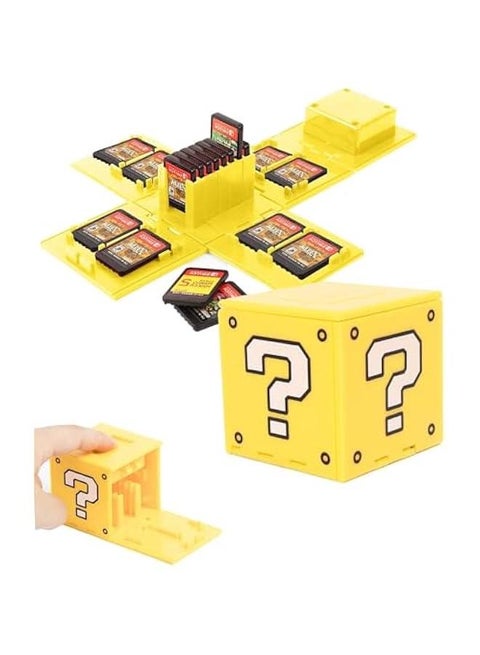 Game Case for Nintendo Switch, Switch Game Card Holder 16 Game Storage Cube Portable Game Card Organizer for Switch lite (Yellow)
