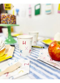 Merrilulu Merrilulu Back To School Alphabet Cups, 12 ct | Back To School Party Supply | Kindergarten Graduation Party  - Image 3