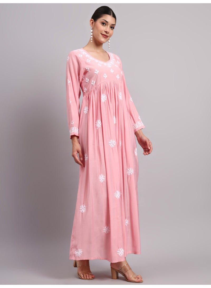 الايا جلابية شانديري مطرزة يدويًا شيكانكاري - Image 5