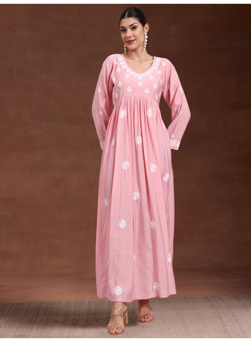 الايا جلابية شانديري مطرزة يدويًا شيكانكاري - Image 3