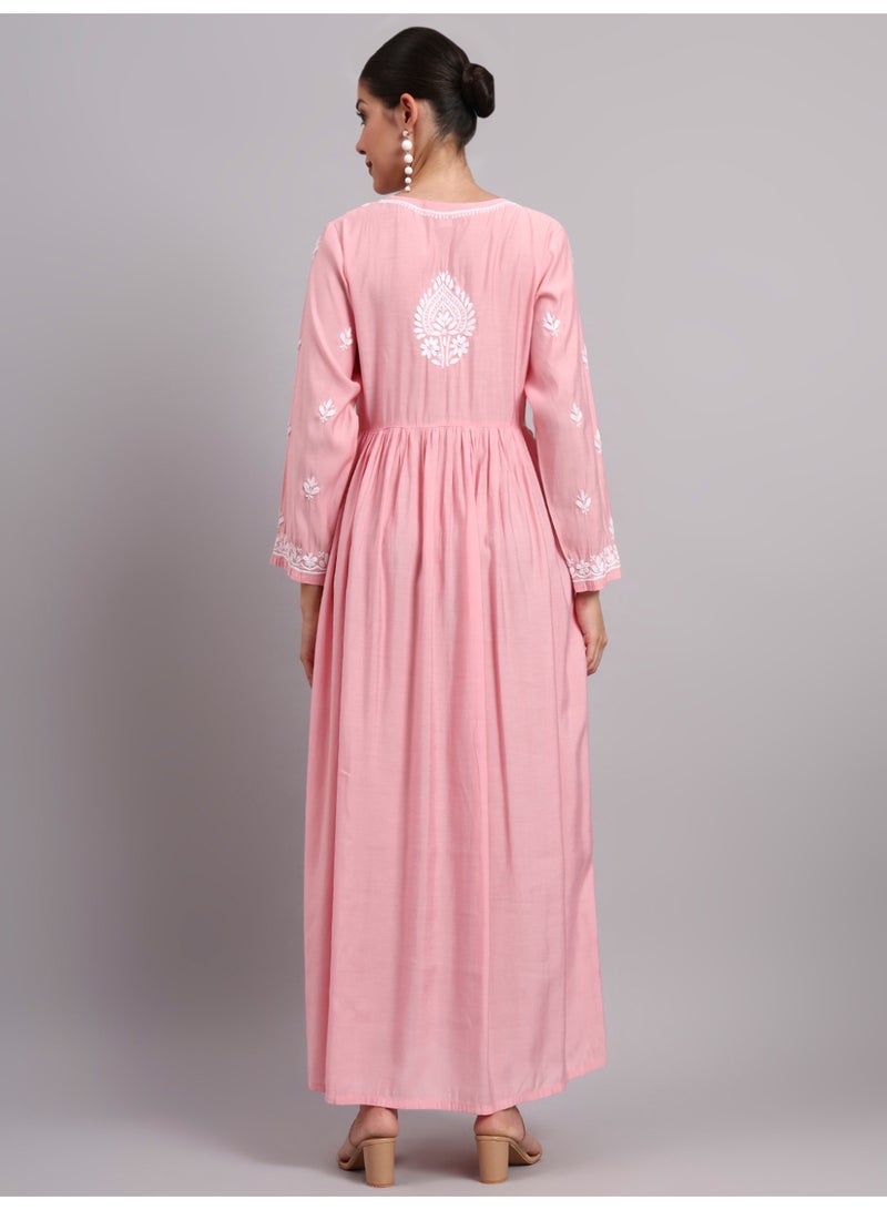 الايا جلابية شانديري مطرزة يدويًا شيكانكاري - Image 2