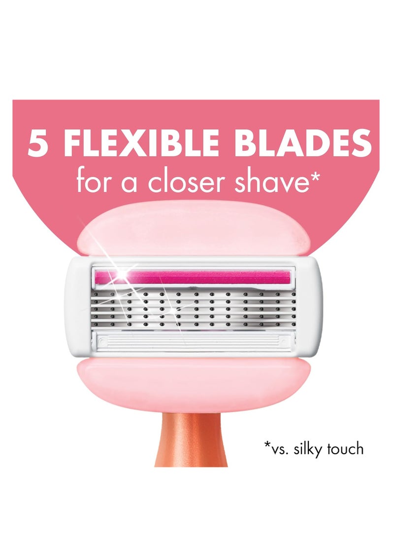 BIC Soleil Glide Disposable Razors for Women, 5 Blades With Shea Butter Moisture Bars For a Smooth Glide, 2 Piece Razor Set - Image 4