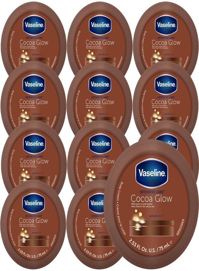 Vaseline Cocoa Glow 12-Pack - Intensive Care Body Cream, Moisturizer, 2.53 Oz Ea - Image 1