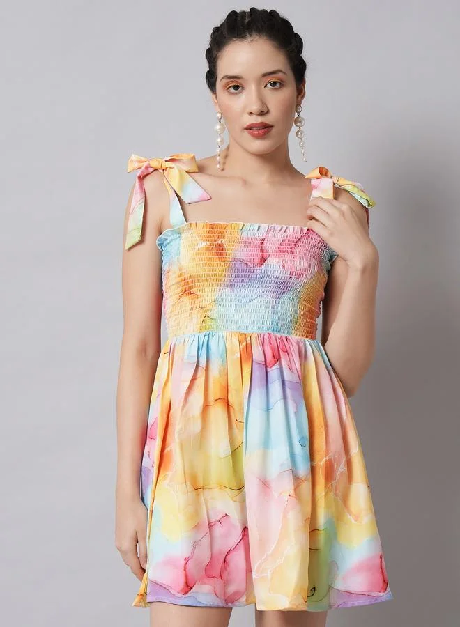 Take Two Tie-Dye Smock Mini Dress By The Dry State