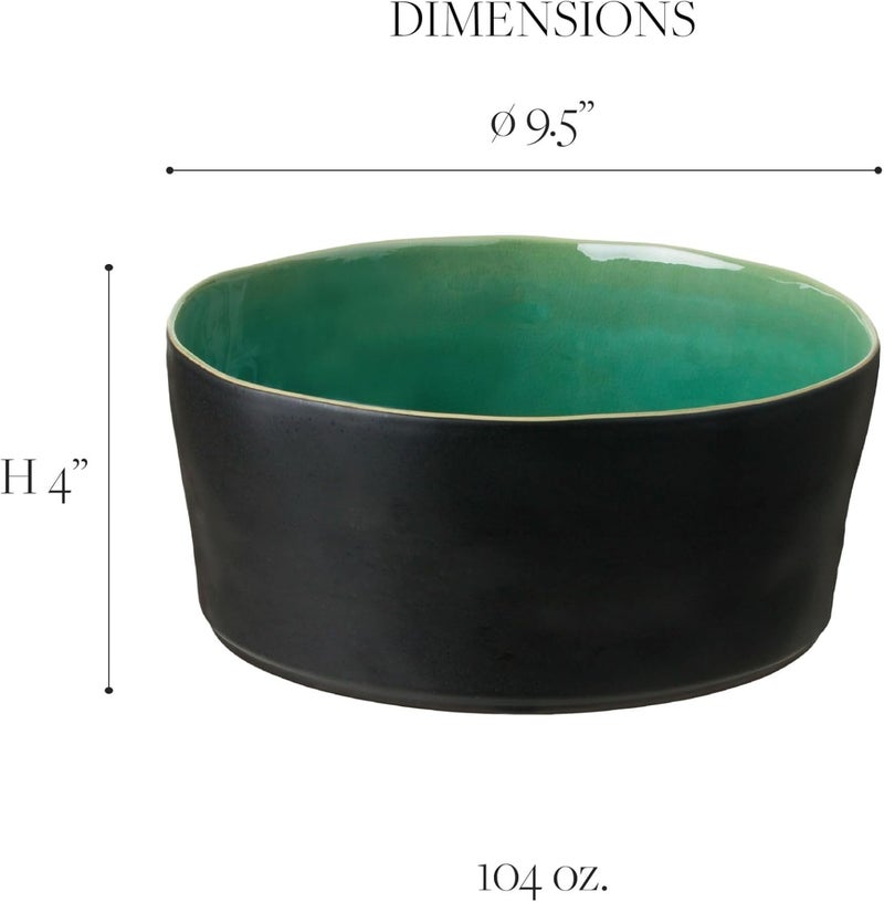 Costa Nova Ceramic Stoneware 95 x 4 104 oz Serving Bowl  Riviera Collection Vert Frais Light Green  Microwave  Dishwasher Safe Dinnerware  Food Safe Glazing  Restaurant Quality Serveware - Image 2