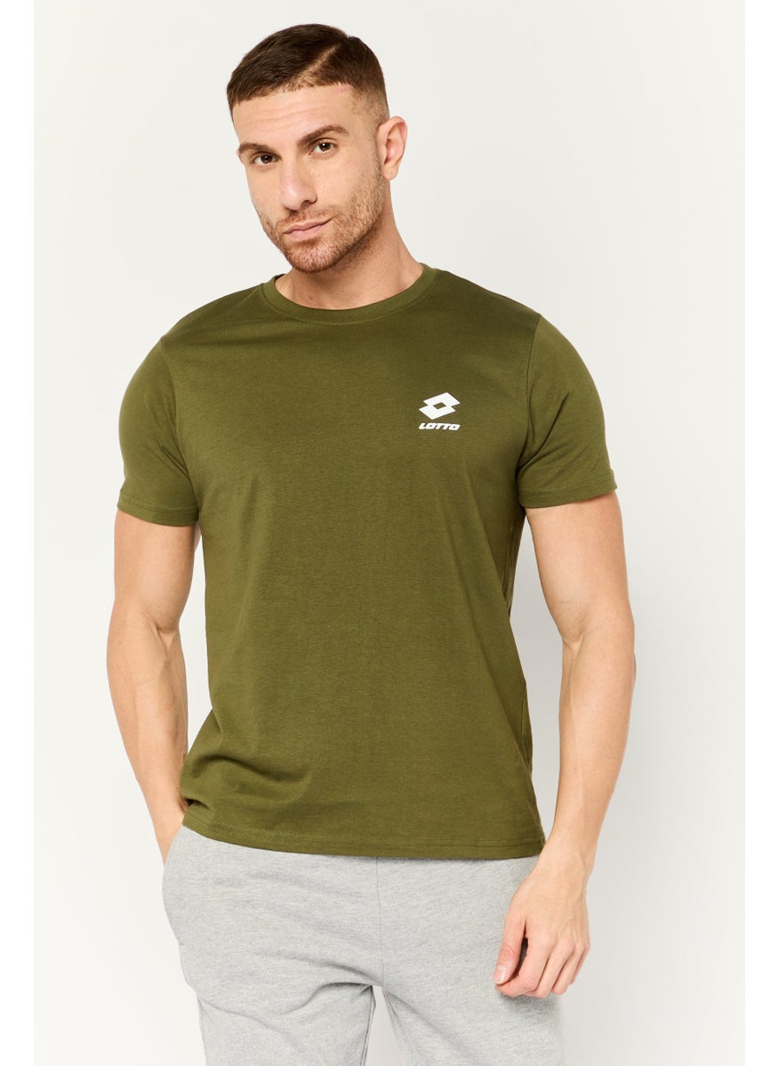 LOTTO Men Sportswear Fit Short Sleeve Outdoor T-Shirt, Olive  - Image 1
