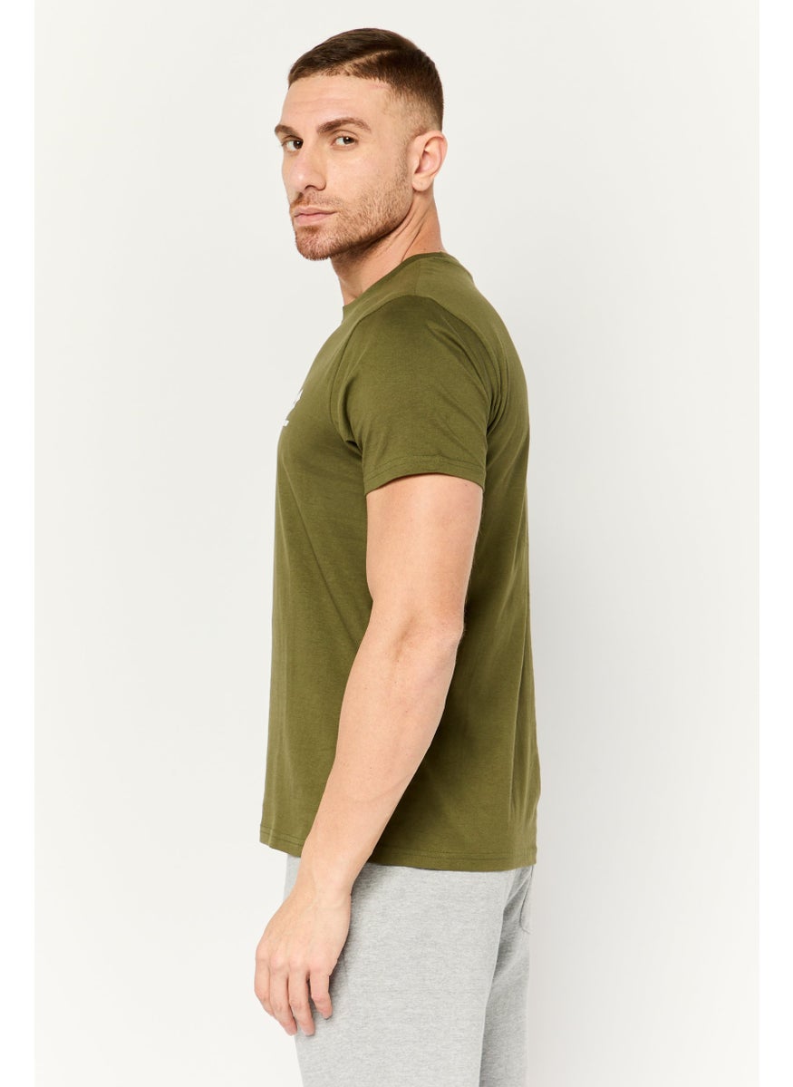 LOTTO Men Sportswear Fit Short Sleeve Outdoor T-Shirt, Olive  - Image 4