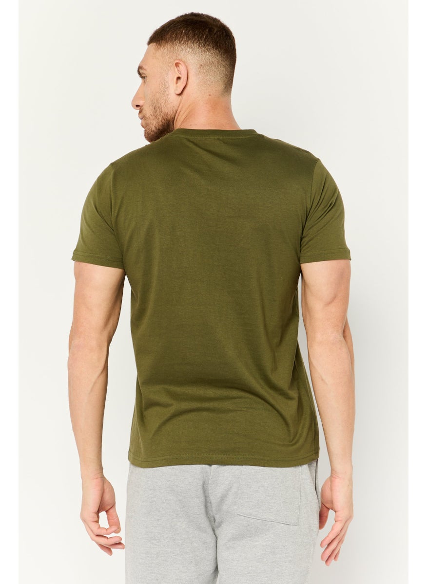 LOTTO Men Sportswear Fit Short Sleeve Outdoor T-Shirt, Olive  - Image 2