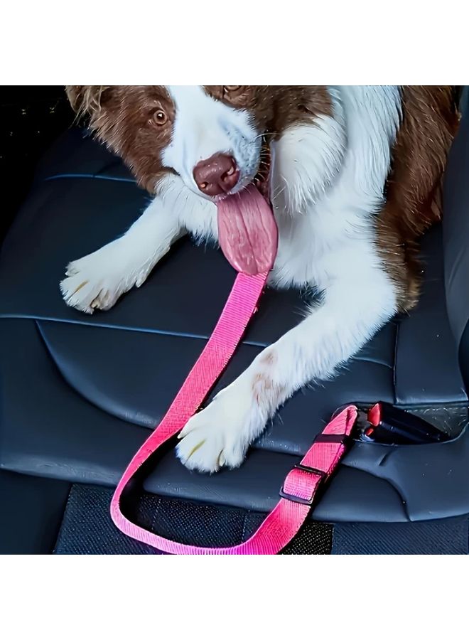 أحزمة أمان للكلاب في السيارة مصنوعة من البوليستر المتين القابل للتعديل، مع حشوة ناعمة مريحة ومشابك معدنية - Image 2