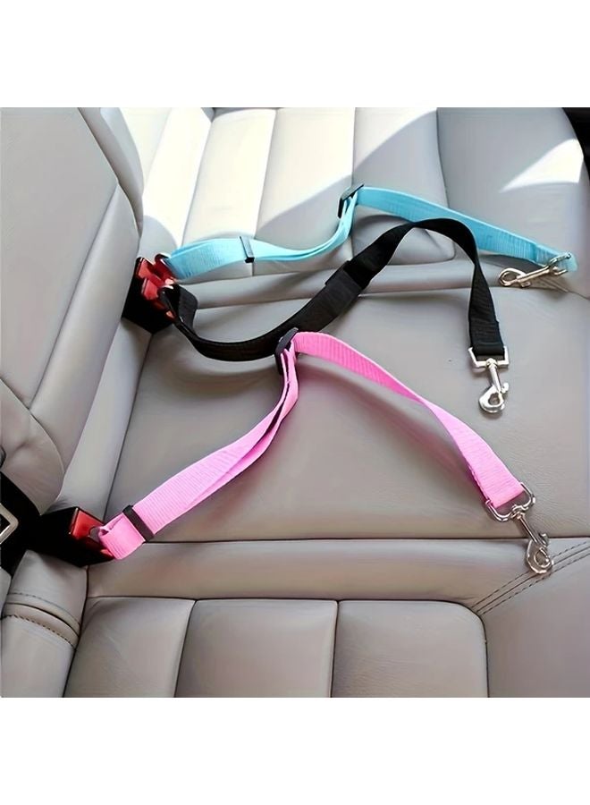 أحزمة أمان للكلاب في السيارة مصنوعة من البوليستر المتين القابل للتعديل، مع حشوة ناعمة مريحة ومشابك معدنية - Image 4