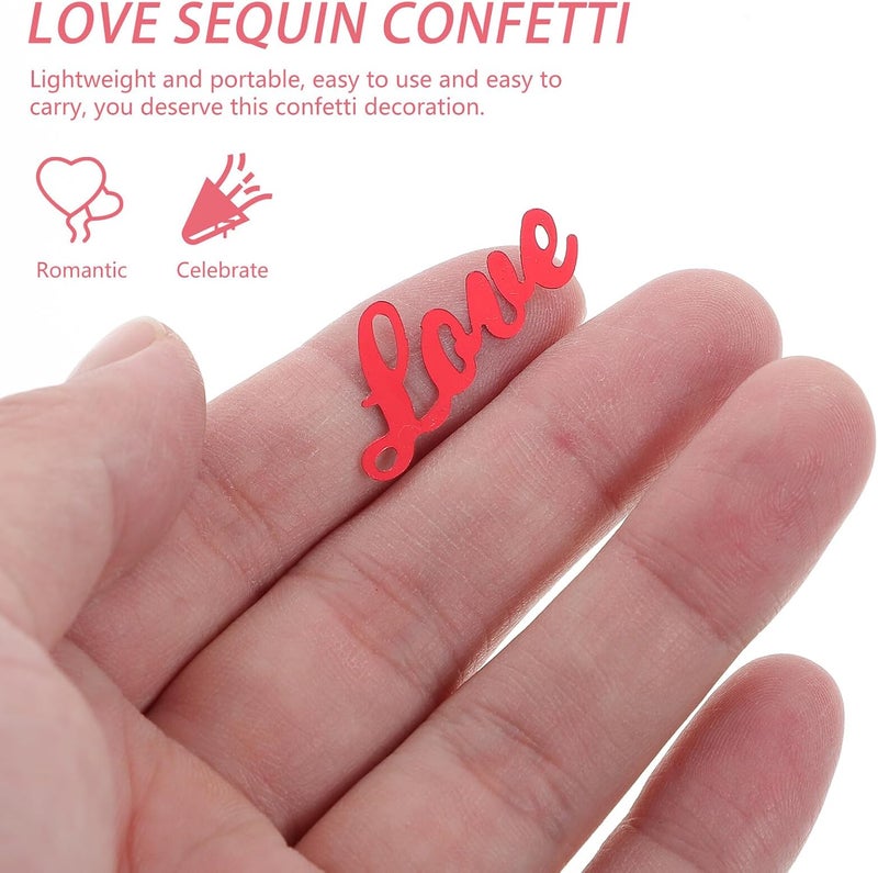 KICHOUSE Love Sequin Confetti and Red Heart Bridal Confetti for Wedding, Valentine's Day Party, and Bridal Shower – 3pcs Decorative Love Letter Sprinkles for Romantic Event Celebrations - Image 4