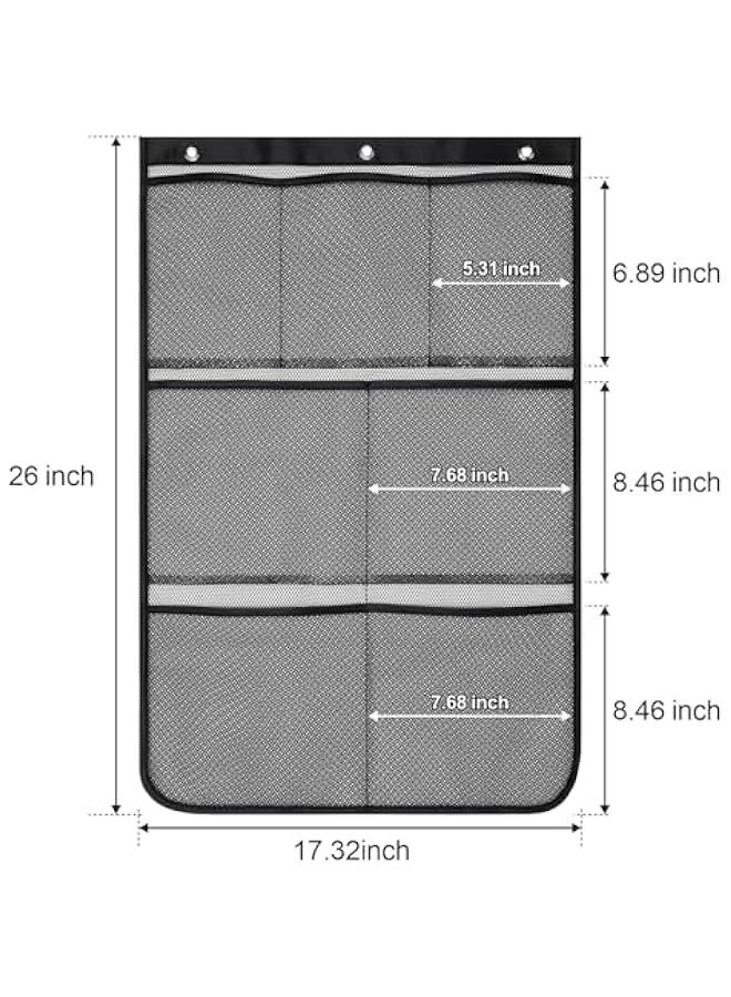 Arabest Cruise Essentials 2025 - Shower Organizer - Quick Dry Mesh Shower Caddy Hanging, 7 Pockets Bathroom Organizer Bag Tote for Shampoo, Soap, Loofah, Black - Image 3