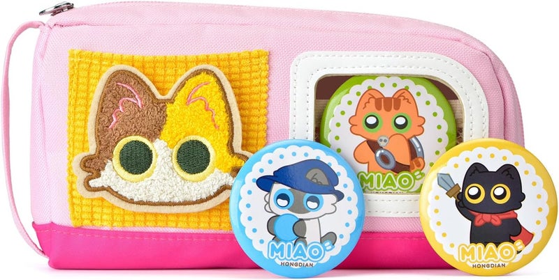 Lanxivi Pencil Case Large Capacity Adorable Cat Pencil Pouch Stationery Pen Bag Teen Girls Boys Magic Sticker Decoration Badges Air & land transit compatible - Image 3