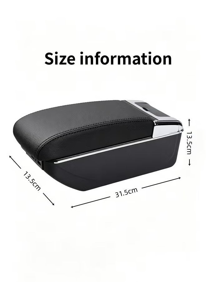 Allieuka Double-Layer Car Armrest Cover, Car Armrest Control Center, Retractable Panel, Concealed Bracket Suitable for Most Vehicles. - Image 2